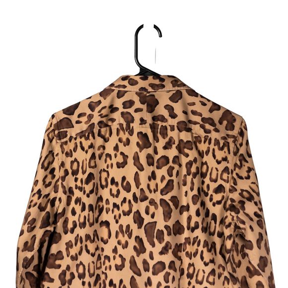 Chaps Ralph Lauren Women's Shirt Button Up Animal Print 3/4 Sleeve Blouse Top L - Picture 6 of 8